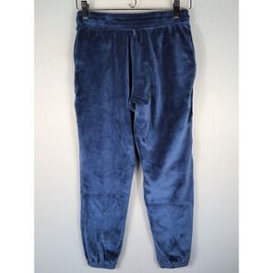Athleta Girl Blue Velour Joggers Size L 12 Y2K Cozy Soft Lounge Sweatpants